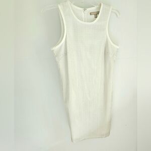 Dress Banana Republic laser cut faux leather dress off white
